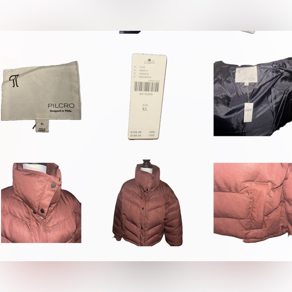 Anthropologie Pilcro Exaggerated Collar Cropped Puffer Jacket - Picture 8 of 11